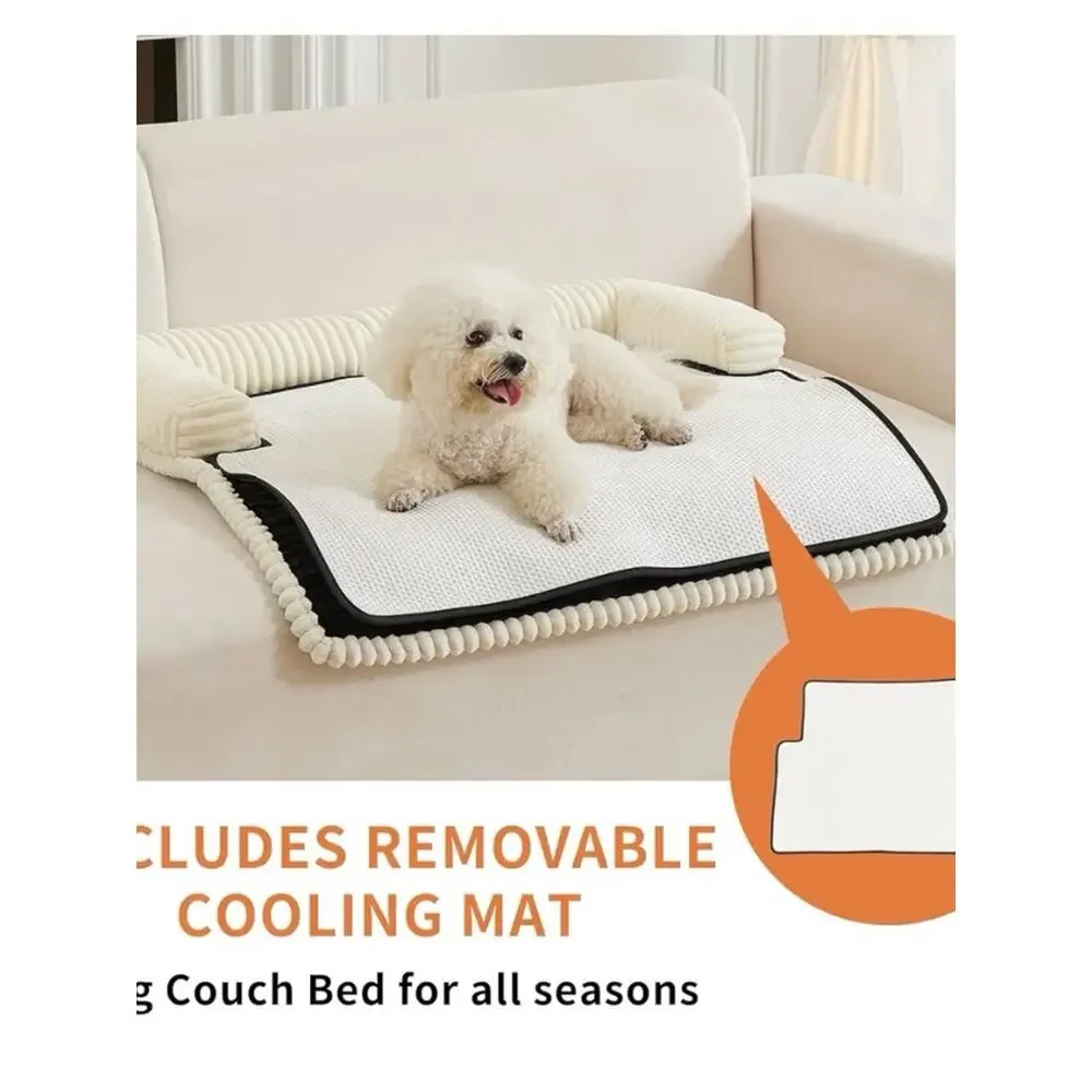 Dog Couch Bed Black Large ,Non‑Slip Washable Sofa Protector